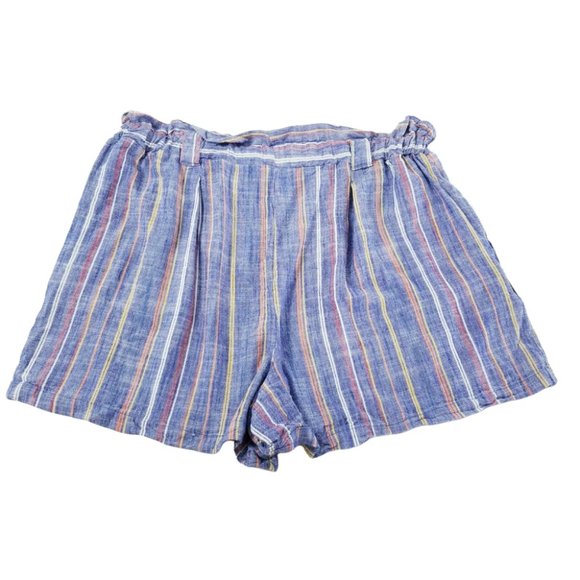 Lili Sport Striped Linen Blend Shorts Pants Plus Size 3X - Picture 13 of 14